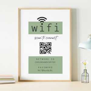 Wifi Printable, Wifi QR Code Sign, Editable Wi-fi Template, 1 Page Sign ...