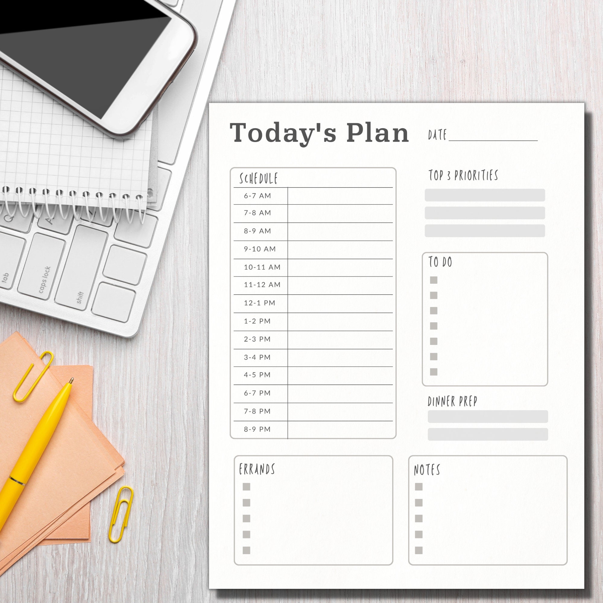 Printable Time Blocking Planner: Daily Schedule Template (PDF) - Etsy