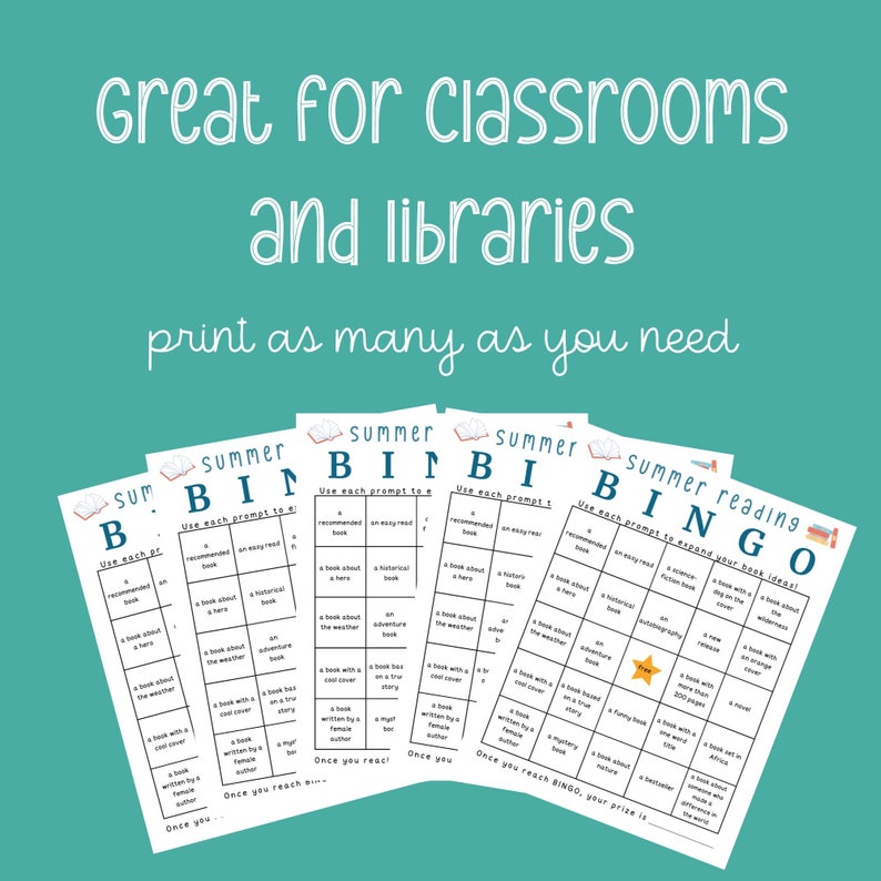 Summer Reading Bingo: Fun Reading Challenge (PDF Printable) - Etsy