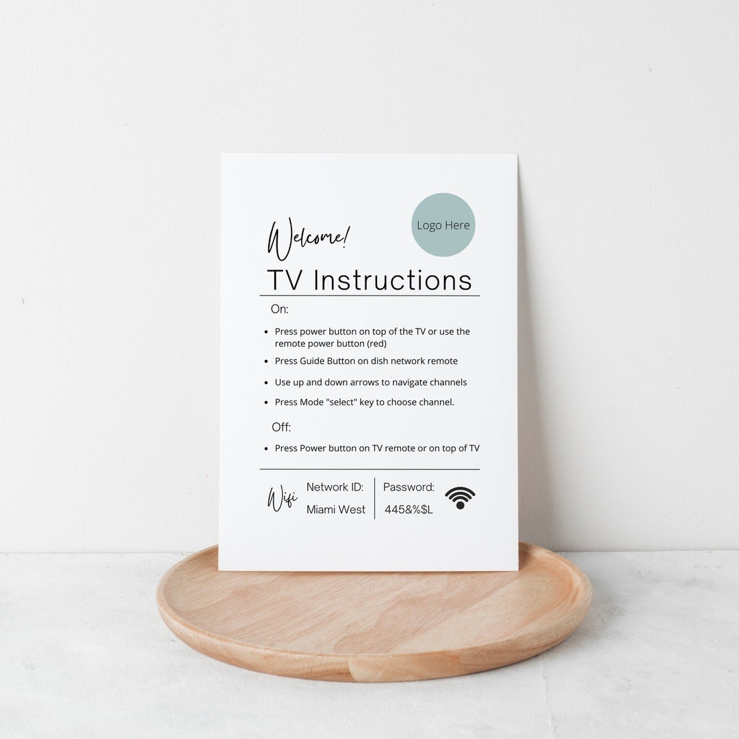 Rental House TV Instructions, Airbnb TV Directions, VRBO Instructions