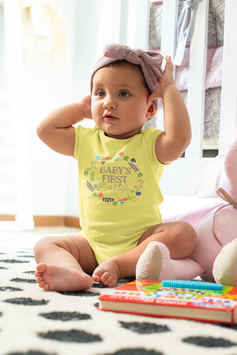 Baby/'s First Easter Onesie for Newborn Gift 1st Easter Shirt Newborn Easter Baby Girl Easter Outfit Boho Easter Outfit Pink Easter Outfit
