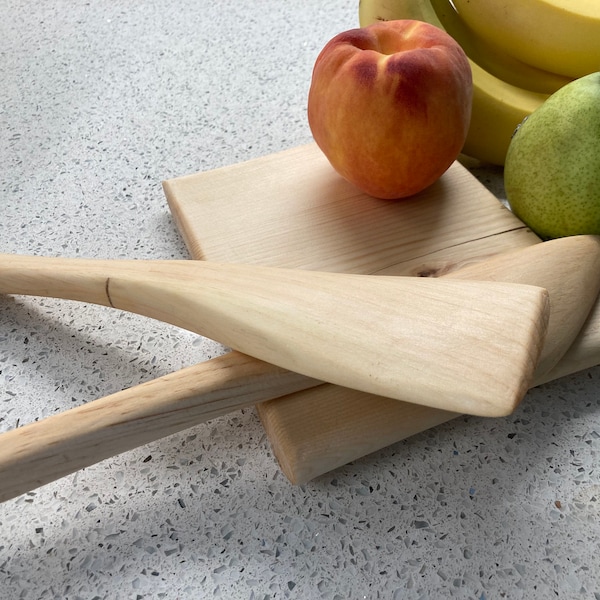 Hand-carved wooden spatula set (pine)