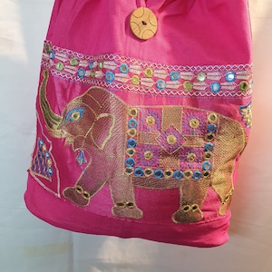 Hippie Boho Baumwolle Seide Indischer Elefant Schulter Kurze Träger Strandtasche handgenäht