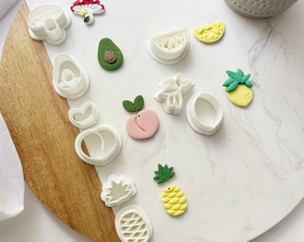 Lemon Fruit Clay Cutter| Pineapple Cutter |Peach clay cutter| Lemon Earrings | Orange | Polymer Clay| Lime slice clay cutter| avocado cutter