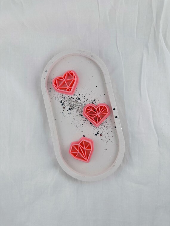 Valentine's Day Diamonds Heart Clay Cutter, Valentines Polymer Clay Cutter Valentines  Day Clay Cutters Valentine's Dangle 
