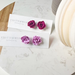 Flower Stud Earrings, Floral Stud Earrings, Bridal Floral Earrings, Sweet Small Earrings | Flower Clay Earrings | flowers Earrings