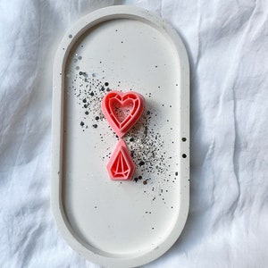 Valentine Combo 3 Polymer Clay Cutter| Valentines Day Clay Cutters| Valentine&#39;s Dangle