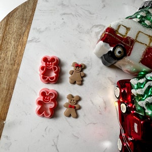 Christmas Gingerbread mouse Boy and Girl Clay Cutter/ Christmas Cutters, Christmas Polymer Clay Cutters, Holiday Clay Cutters/