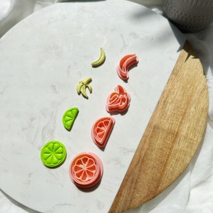 Lime and half lime Fruit Clay Cutter| Polymer Clay| Lime slice clay cutter|  Banana Clay Cutter, Banana Earring, Summer Clay Cutters
