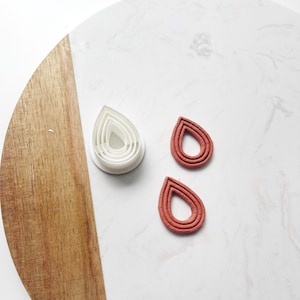 Embossed Teardrop 2 with cutout Clay Cutter / Polymer Clay Cutters / Jewelry Tools / Earring Making / Clay Tools