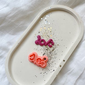 Valentine&#39;s Day Love Lettering Clay Cutter | Valentines Day Clay Cutters| Valentine&#39;s Dangle