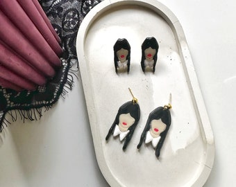 Wednesday earrings| Addams Halloween Earrings | Halloween | Hypoallergenic | Handmade  | polymer| Earrings | Clay Jewelry | Gift for her