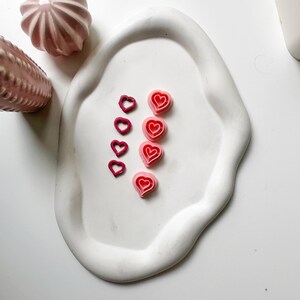 Valentine&#39;s Day Hearts Outline Pack Clay Cutter| 4 designs | Valentines Day Clay Cutters| Valentine&#39;s Dangle