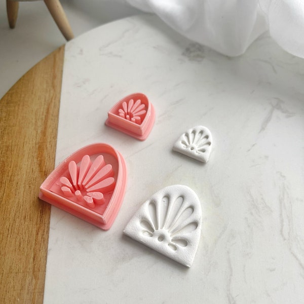 Arch Flower Print Polymer Clay Cutter, Embossed flower clay cutter, Flower Clay Cutters, Flower earrings, Polymer clay cutter