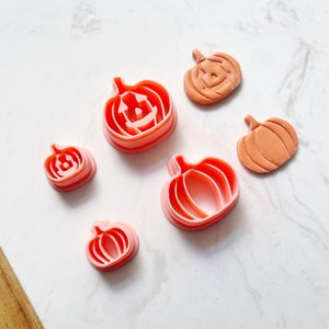 Pumpkin Polymer Clay Earring Cutter (Embossing)| Halloween Clay Cutter |Fall clay cutter| Fall Cutters