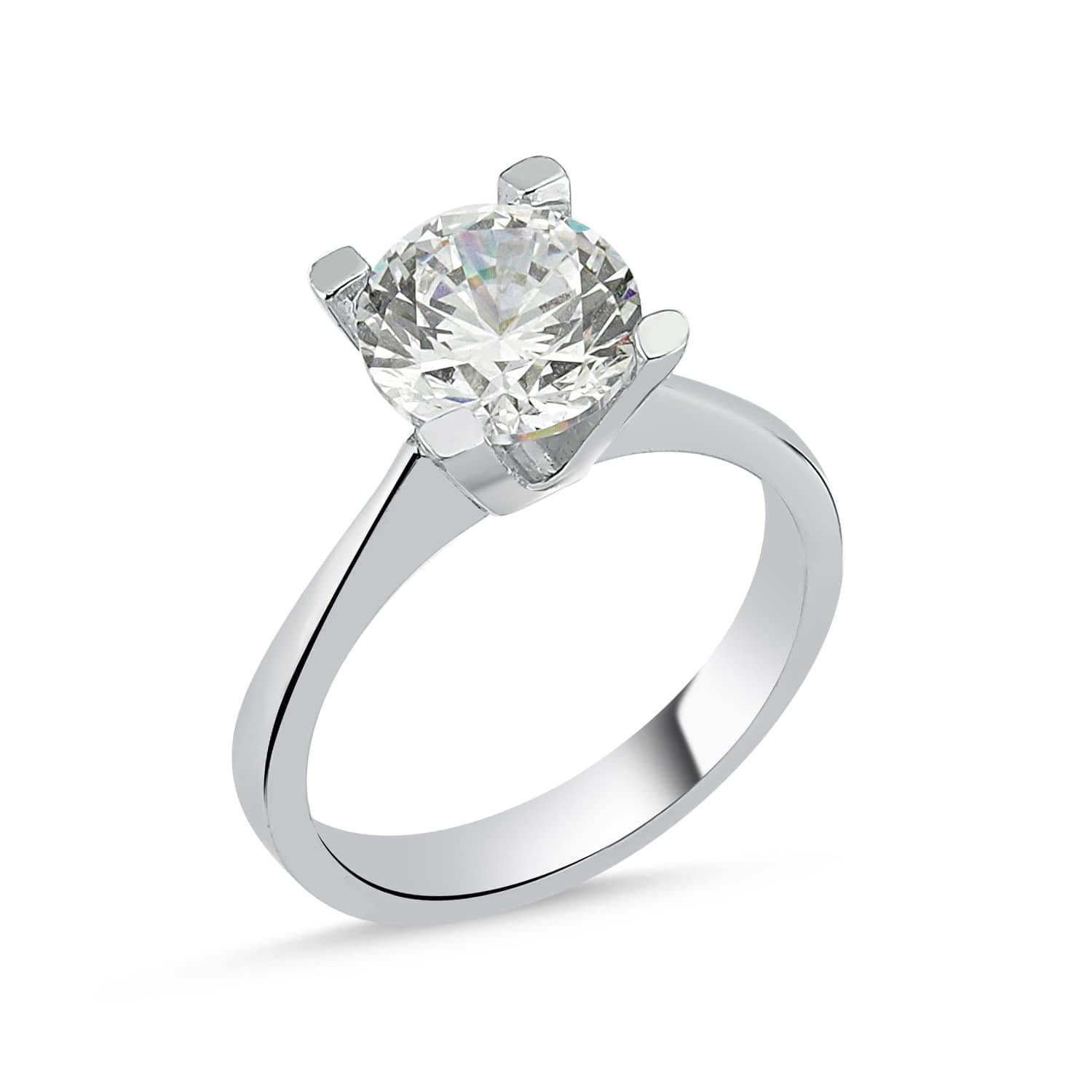 Single Stone Silver Ring 1.5 Ct Etsy