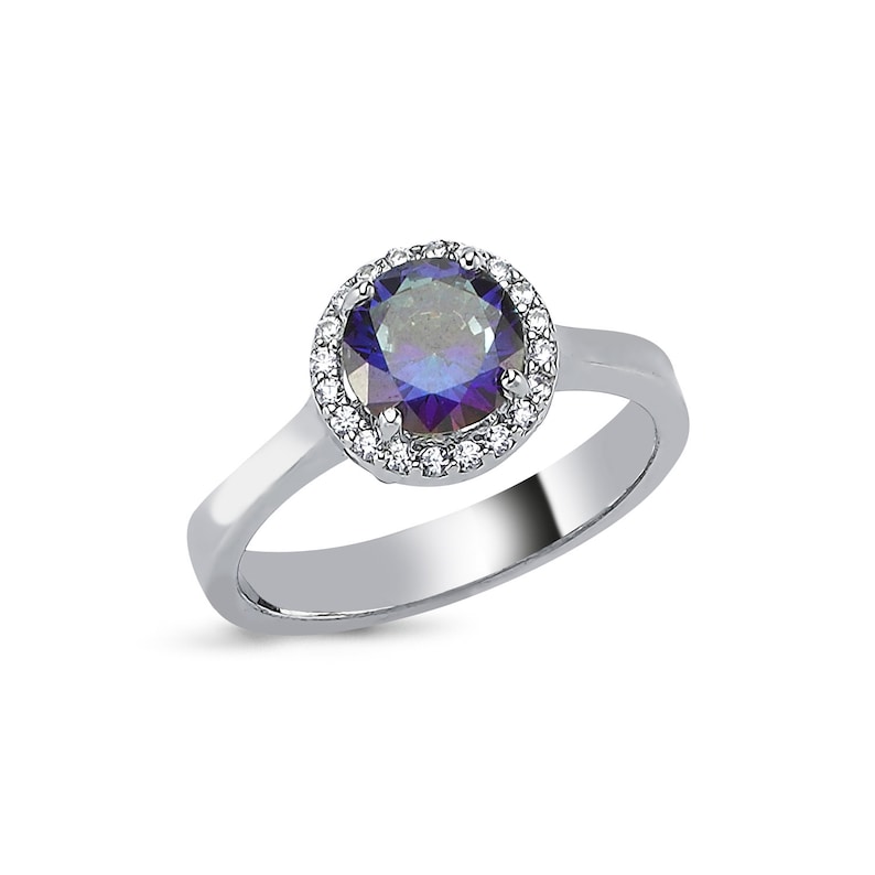 Purple Stone Round Rose Ring