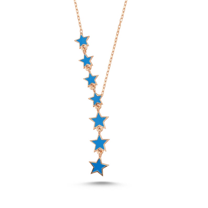 Straining Star Rose Silver Necklace-