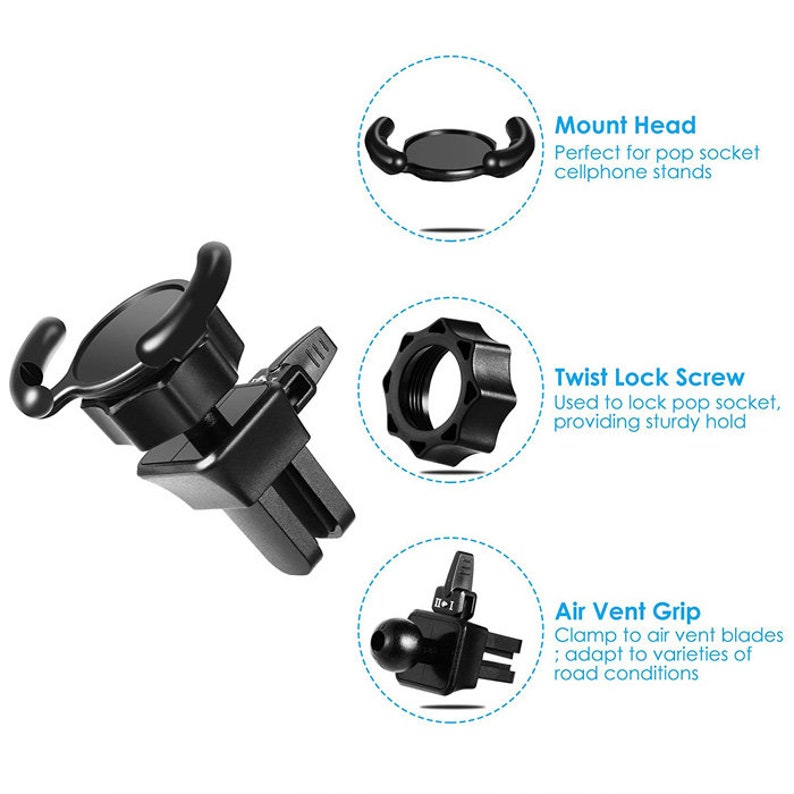 Universal Car Air Vent Phone Mount Holder Clip For Pop Out Phone Sockets