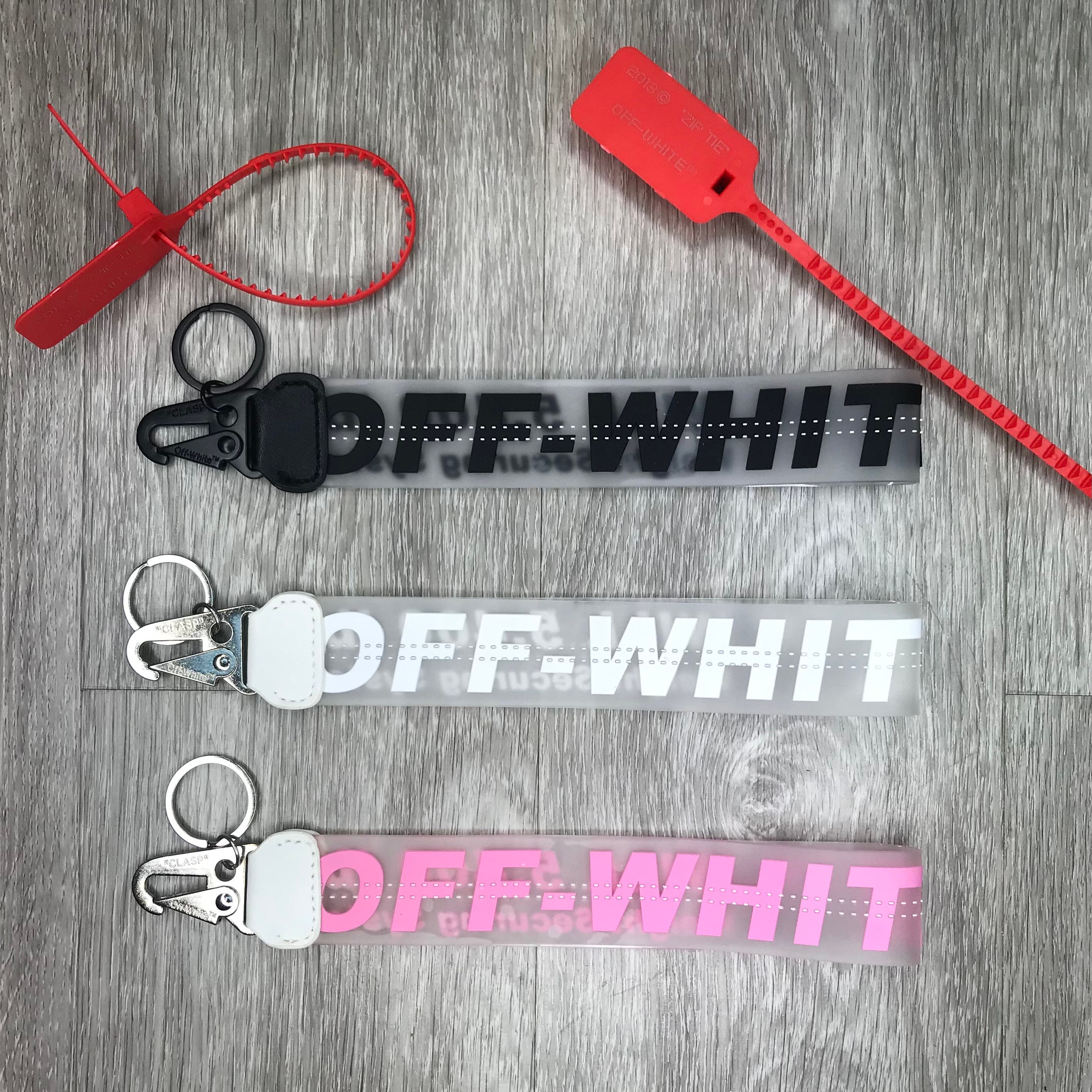 Off White Industrial Keychain Keyring Lanyard Clip Hook Black Etsy