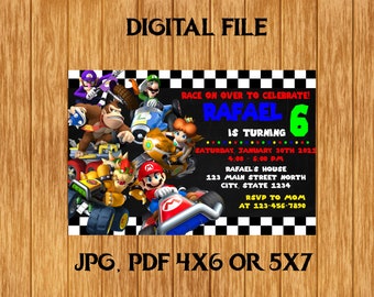 Mario Kart Invites Etsy