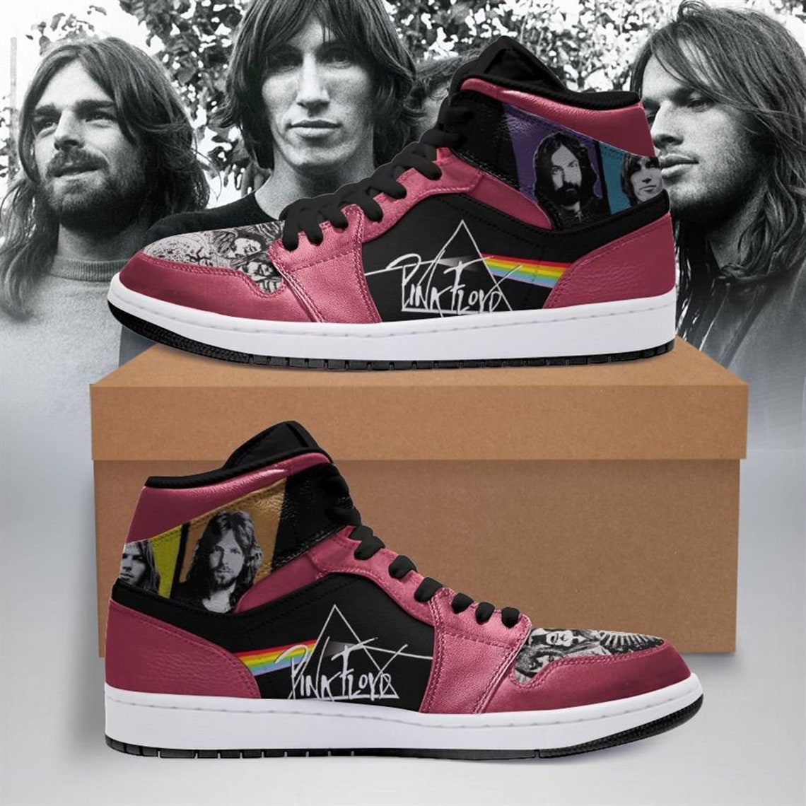 Pink Floyd Rock Band Music Air Jordan Hightop Jd 1 Shoes Etsy
