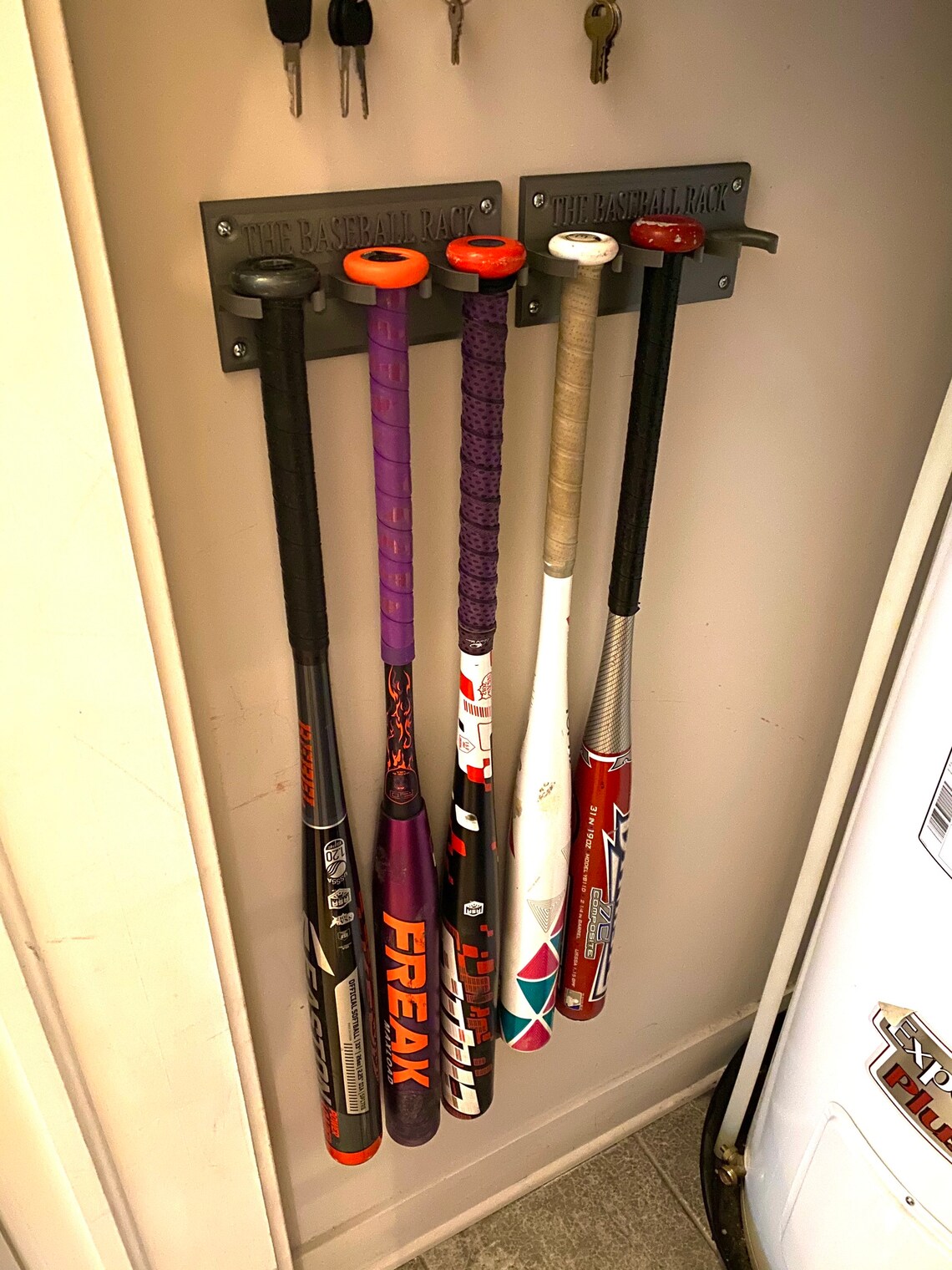 Baseball bat wall hanger organizer Etsy