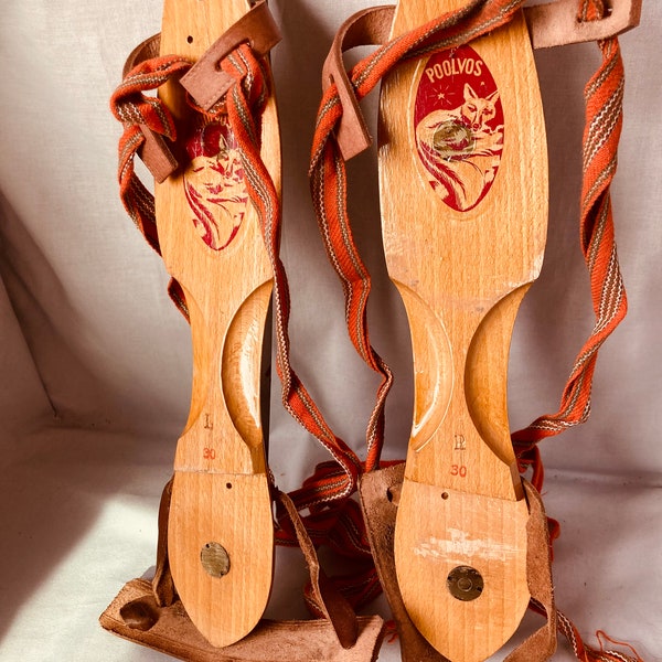 Vintage Wooden Ice Skates (Super PB Chaatsen) Made in Holland