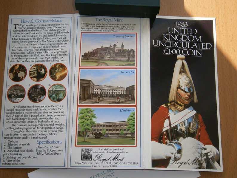 Brilliant Uncirculated,Collector/'s edition! 1 Pound Coin 1983