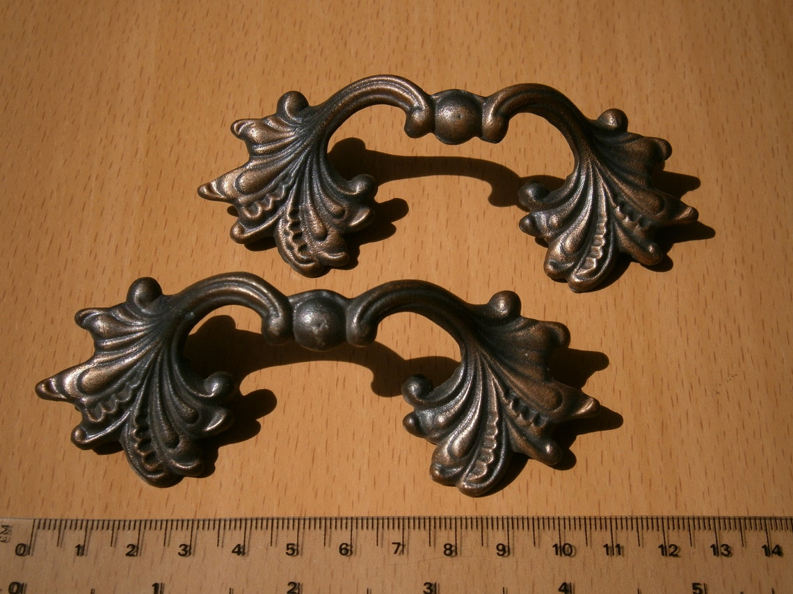 2 Vintage Drawer Handles Pair of Dresser Handles Retro Dresser Etsy