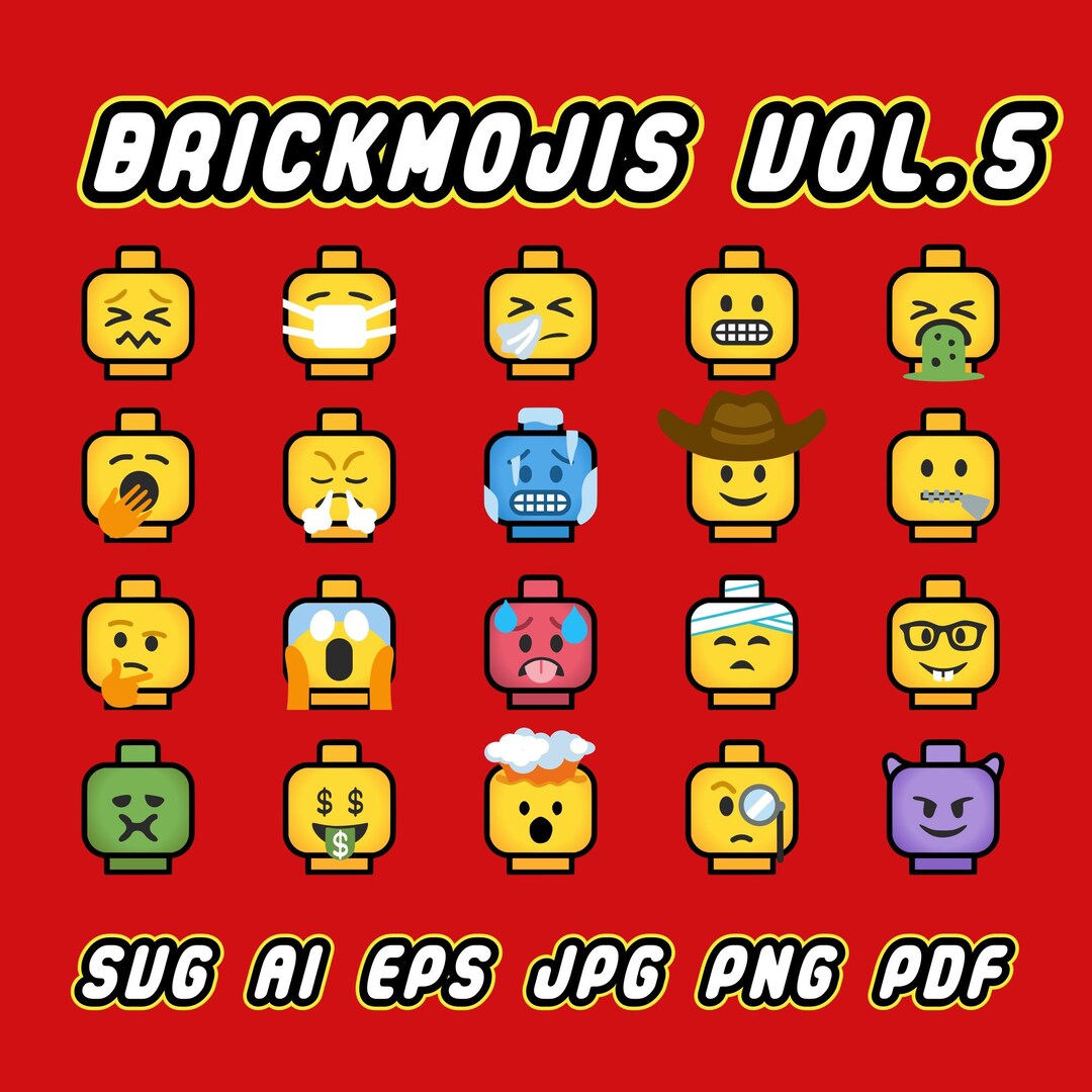 20 Brick Emojis Vol 5 Mini Figure Emojis Brickmojis SVG Etsy