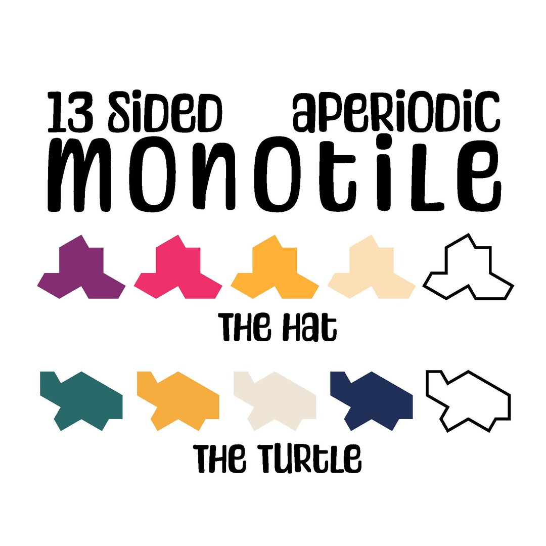 13 Sides Aperiodic Monotile Einstein Shape the Hat the Turtle Non