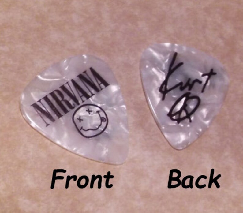 NIRVANA band novelty Kurt Cobain Signature logo guitar pick Etsy