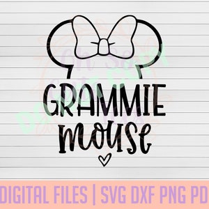Grammie Mouse DIGITAL DOWNLOAD svg, dxf, png, pdf