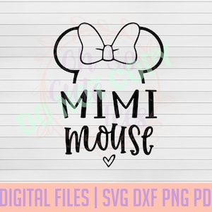 Mimi Mouse DIGITAL DOWNLOAD svg, dxf, png, pdf