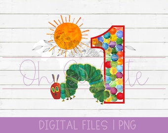 Hungry Caterpillar First Birthday, digital download PNG