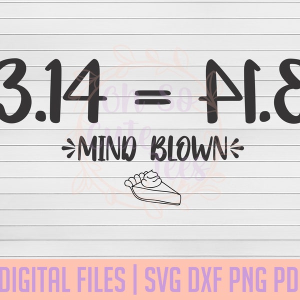 Pi Day Mind Blown, 3.14 DIGITAL DOWNLOAD svg, dxf, png, pdf