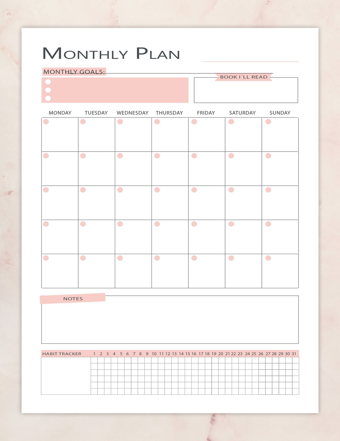 DAILY PLANNER Printable To Do List Water Intake | Etsy