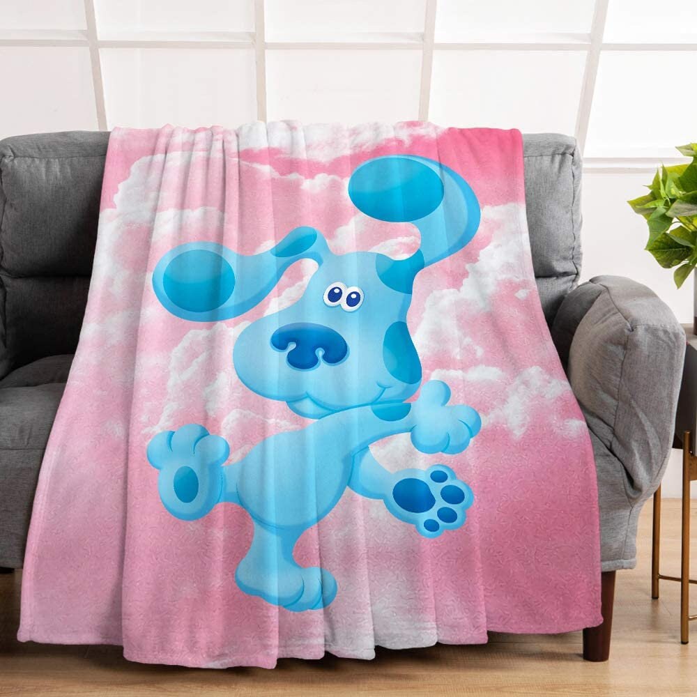 Blue Dog Throw Blanket Flannel Print Soft Warm For Bed Couch Etsy
