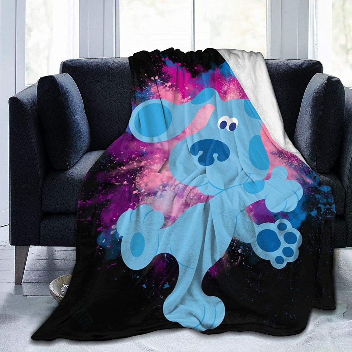 Blue Clues Blanket Couch Casual Warm Throw Decor Soft Flannel Etsy