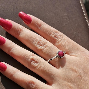 Pandora ruby Ring Fine Jewelry silver ring affordable Semi Precious Stones gift for her christmas gift for women&#39;s