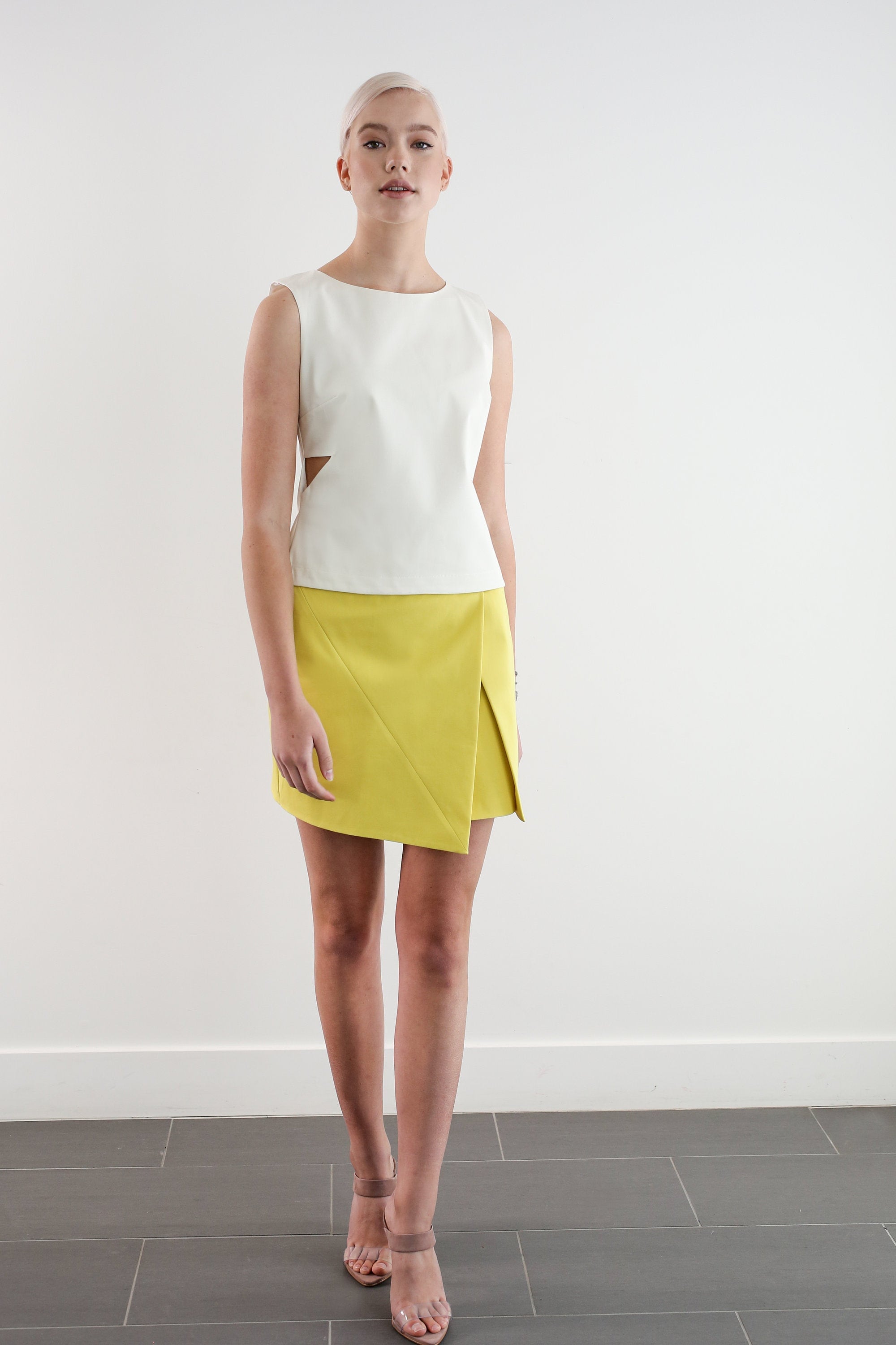 Citron Modern Mini Skirt in Cotton Stretch
