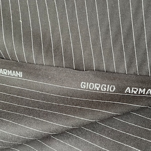 Giorgio Armani Cashmere / Wool Fabric Made in Italy, for suit, dark gray/black
