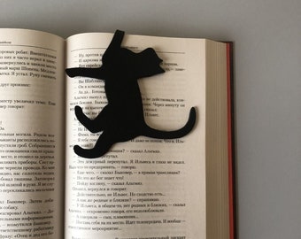 Cute metal black cat bookmark, book lover gift, book accessory
