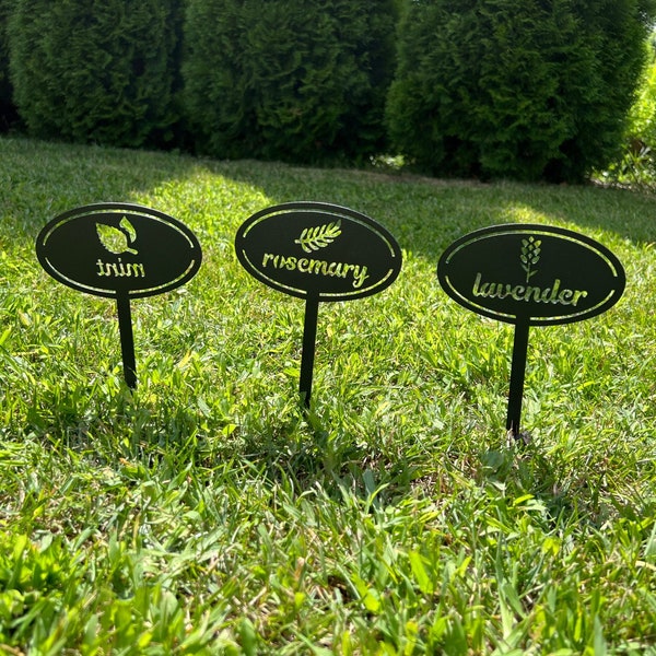 Plant stainless steel markers, garden plant markers, custom plant markers, garden markers, vegetable garden markers, herb markers