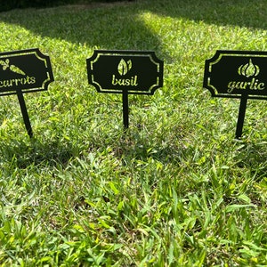 Decorative garden stakes, custom garden stakes, garden stakes stainless steel, yard, signs with stakes, garden markers, vegetable markers