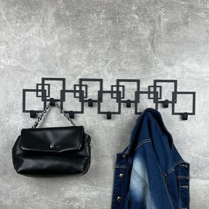 Metal geometric coat rack, wall coat hanger, hat rack wall mount, coat stand, entryway rack