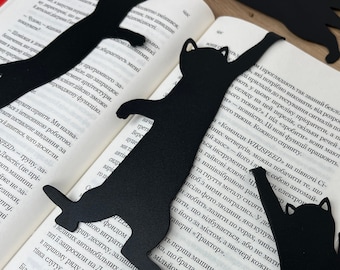 Cat bookmark steel for book / Metal bookmark / laser cut metal /  bookmark for books gift / Gift for book lover / Gift for readers