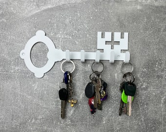 Key holder for wall, entryway organizer, custom white key holder, key hanger, wall key rack