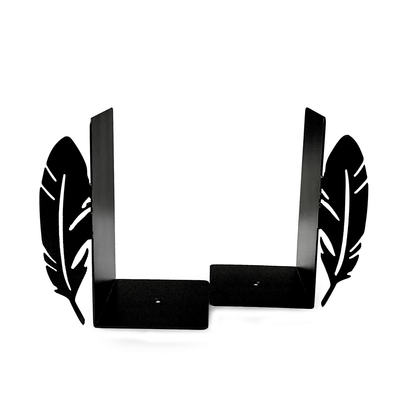 Bookends Feather Bookends Black Metal Book Present Book Etsy